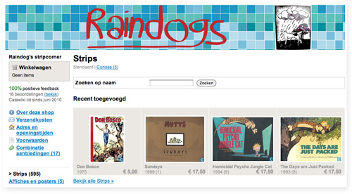 Shop homepage voorbeeld